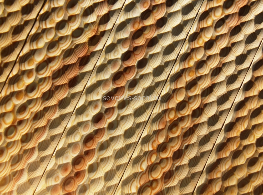 Имитация бруса с плоскорельефной резьбой (рисунок Широкая волна) 20х138х3000